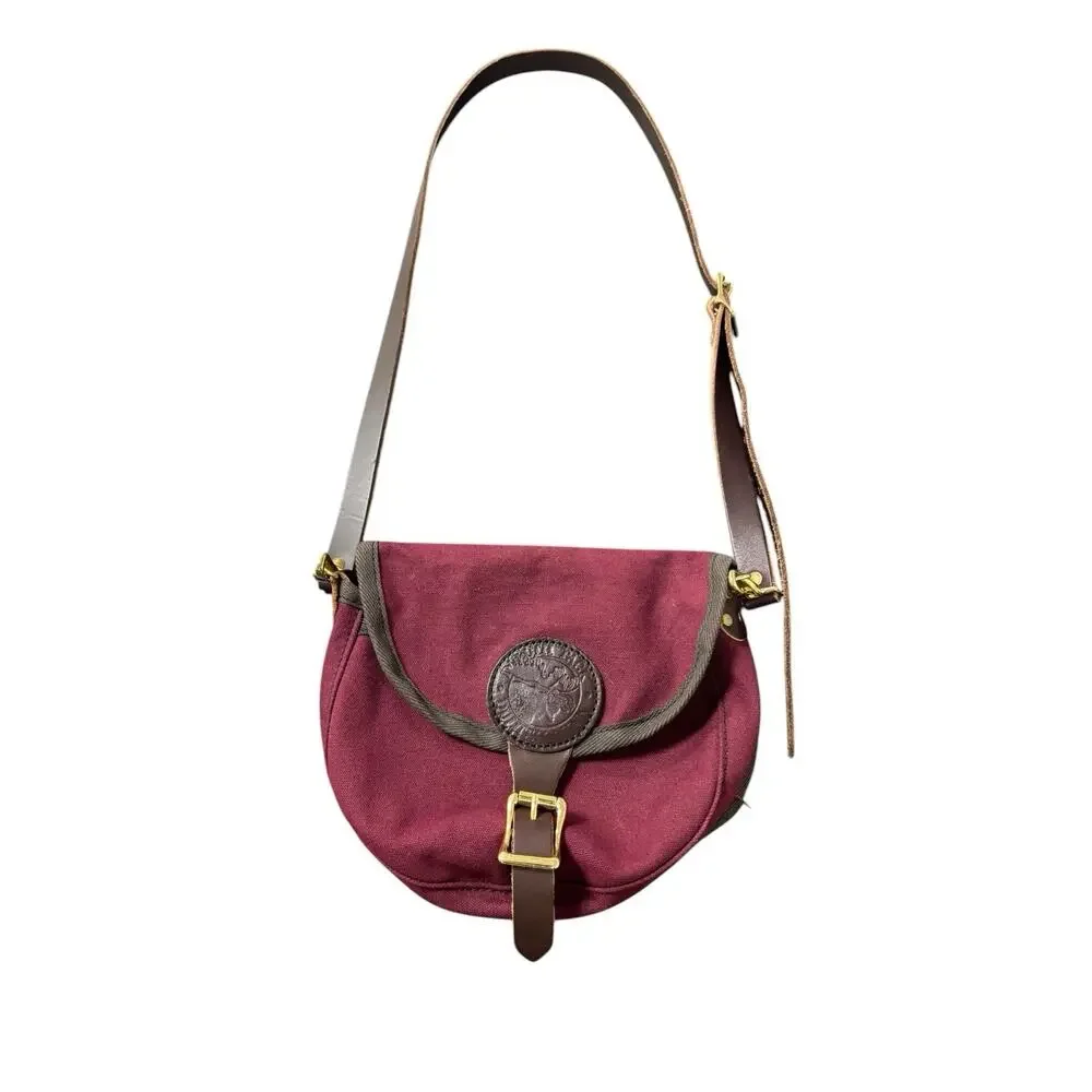 Duluth Pack Canvas Leather Strap Burgundy Shell Purse Shoulder Bag Small Clean